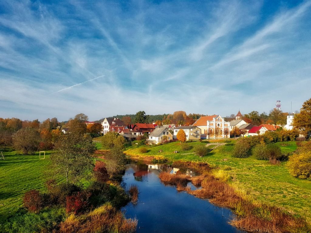 Sabile Town on the Abava river bank